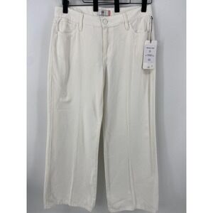 CAbi Jeans Womens 8R White Ashbury Wide Leg High Rise Crop Denim Casual